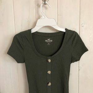 Hollister Sage green button top